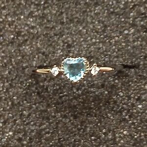 🩵 Heart-shaped 🩵 Sterling Silver Ring with Blue Stone